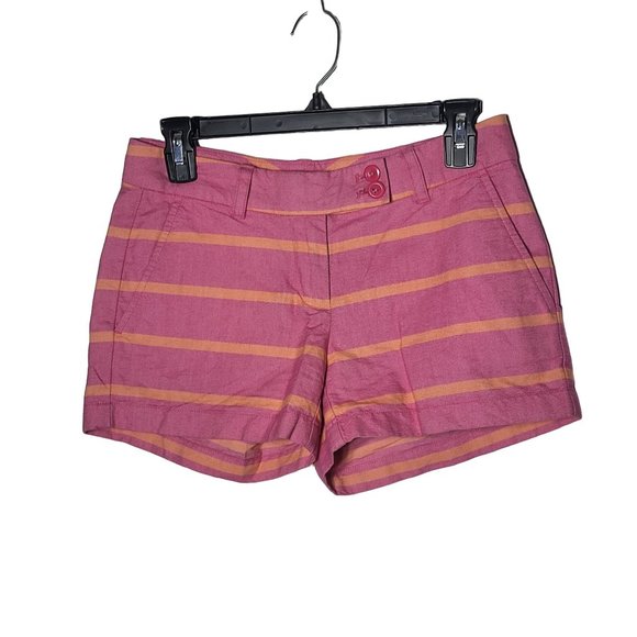 Vineyard Vines Women's Pink and Orange Striped Shorts Size 00 Preppy Summer - Picture 1 of 8